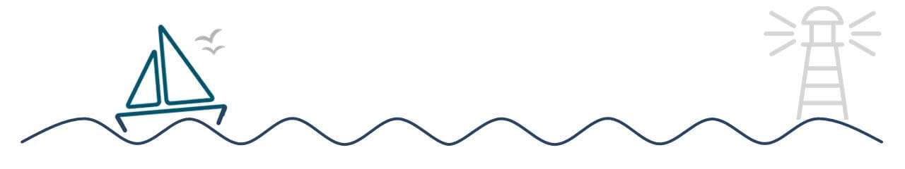 Schiffsicon auf Wellenlinie